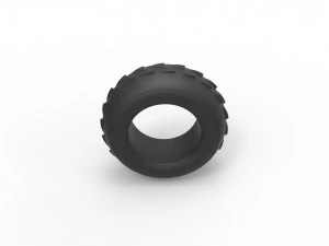 Dune buggy front tire 6 Scale 1 to 25 3D Print Model