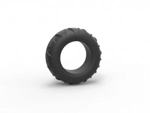 Dune buggy front tire 7 Scale 1 to 25 3D Print Model