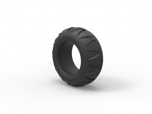 Dune buggy front tire 7 Scale 1 to 25 Model Cetak 3D