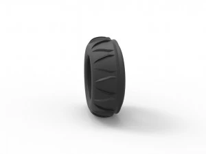 Dune buggy front tire 7 Scale 1 to 25 3D Print Model