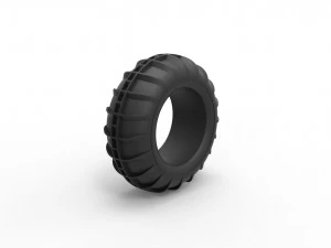 Dune buggy front tire 8 Scale 1 to 25 3D Print Model