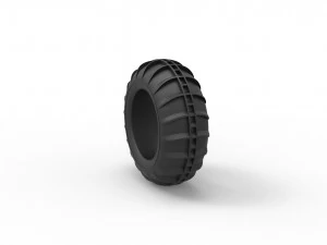 Dune buggy front tire 8 Scale 1 to 25 3D Print Model