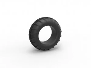 Dune buggy front tire 9 Scale 1 to 25 3D Print Model