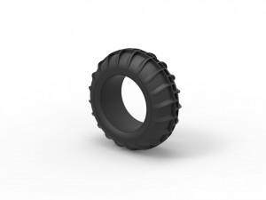 Dune buggy front tire 9 Scale 1 to 25 3D Принт Модель