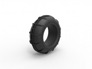 Dune buggy front tire 10 Scale 1 to 25 3Dプリントモデル