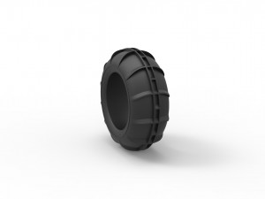 Dune buggy front tire 10 Scale 1 to 25 3Dプリントモデル