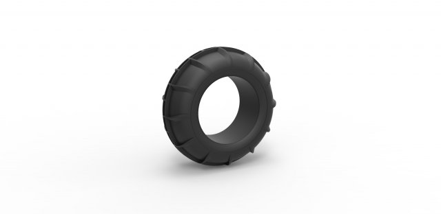 Dune buggy front tire 11 Scale 1 to 25 3D Принт Модель .c4d .max .obj .3ds .fbx .stl .blend 