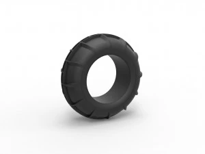 Dune buggy front tire 11 Scale 1 to 25 3D Print Model