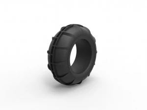 Dune buggy front tire 11 Scale 1 to 25 3D Print Model