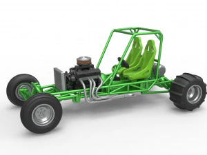 Old-School-Wasserpumpwagen Sandbuggy Version 2 Ma&szlig;stab 1 bis 25 3D Druckmodell