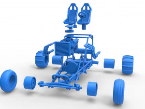 Old school water pumper Sand buggy Version 2 Scale 1 to 25 3D Print Model