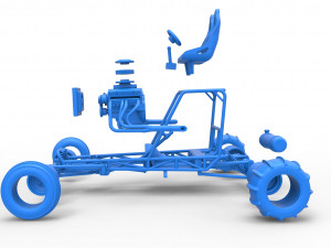 Old school water pumper Sand buggy Version 2 Scale 1 to 25 Modelo de Impressão 3D