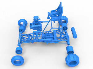 Old school water pumper Sand buggy Version 2 Scale 1 to 25 Modelo de Impressão 3D