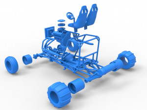 Old school water pumper Sand buggy Version 2 Scale 1 to 25 Modelo de Impressão 3D