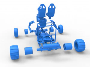 Old school water pumper Sand buggy Version 2 Scale 1 to 25 3D Print Model