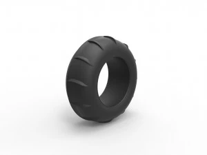 Dune buggy front tire 12 Scale 1 to 25 3D Print Model