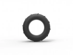 Dune buggy front tire 12 Scale 1 to 25 3D Print Model