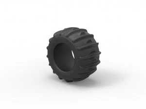 Dune buggy rear tire 30 Scale 1 to 25 3D Print Model