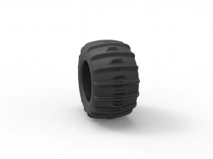 Dune buggy rear tire 30 Scale 1 to 25 3D Print Model