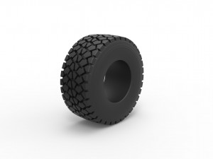 Military truck tire 9 Scale 1 to 25 Model do druku 3D