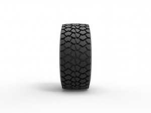 Military truck tire 9 Scale 1 to 25 Model do druku 3D