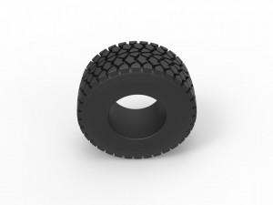 Military truck tire 9 Scale 1 to 25 Model do druku 3D