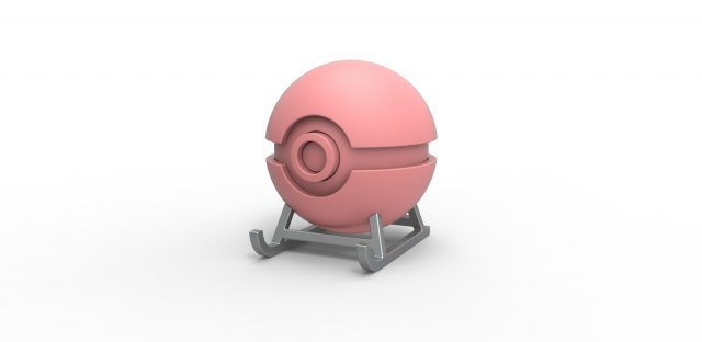 Pokeball Sled stand 3D Baskı Modeli .c4d .max .obj .3ds .fbx .stl .blend 