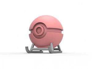 Pokeball Sled stand 3D Print Model