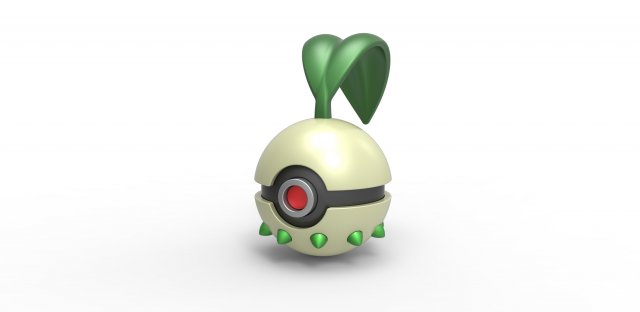 Chikorita orb 3Dプリントモデル .c4d .max .obj .3ds .fbx .stl .blend