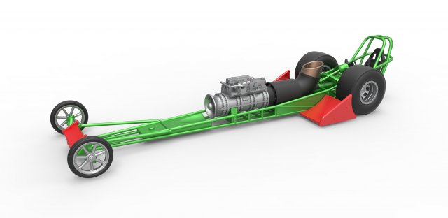 Front engine jet dragster Scale 1 to 25 3D Print Model .c4d .max .obj .3ds .fbx .stl .blend