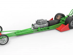 Front engine jet dragster Scale 1 to 25 3D Print Model