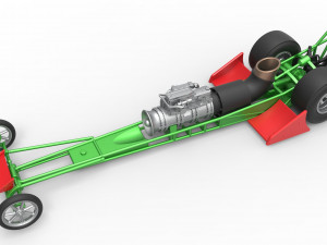 Front engine jet dragster Scale 1 to 25 3D Print Model