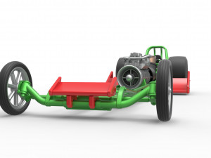 Front engine jet dragster Scale 1 to 25 3D Print Model