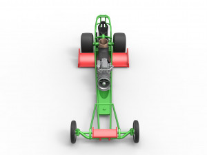 Front engine jet dragster Scale 1 to 25 3D Print Model