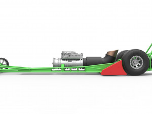 Front engine jet dragster Scale 1 to 25 3D Print Model
