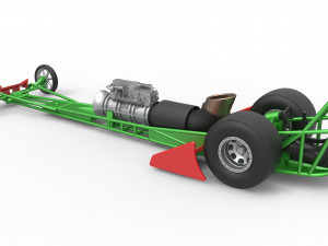 Front engine jet dragster Scale 1 to 25 3D Print Model