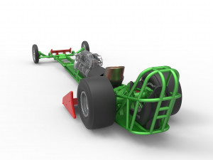 Front engine jet dragster Scale 1 to 25 3D Print Model