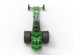Front engine jet dragster Scale 1 to 25 3D Print Model