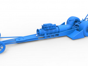 Front engine jet dragster Scale 1 to 25 3D Print Model