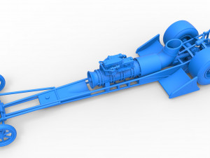 Front engine jet dragster Scale 1 to 25 3D Print Model