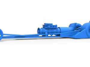 Front engine jet dragster Scale 1 to 25 3D Print Model
