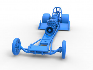 Front engine jet dragster Scale 1 to 25 3D Print Model