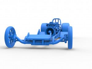 Front engine jet dragster Scale 1 to 25 3D Print Model