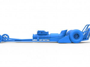 Front engine jet dragster Scale 1 to 25 3D Print Model