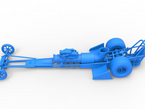Front engine jet dragster Scale 1 to 25 3D Print Model