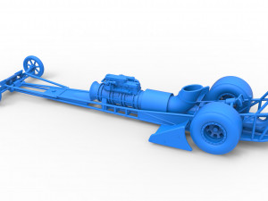 Front engine jet dragster Scale 1 to 25 3D Print Model