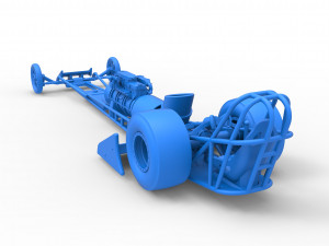 Front engine jet dragster Scale 1 to 25 3D Print Model