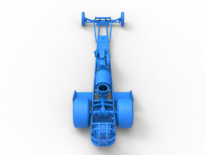 Front engine jet dragster Scale 1 to 25 3D Print Model