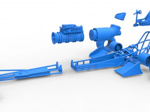 Front engine jet dragster Scale 1 to 25 3D Print Model