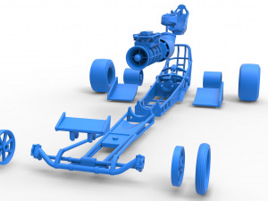 Front engine jet dragster Scale 1 to 25 3D Print Model